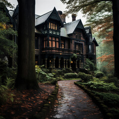 old mansion in the woods