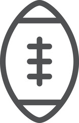 シンプルなスポーツ用品の線画単品アイコン　ラグビーボール