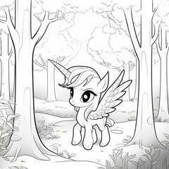Coloring Page of Pegasus