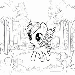 Coloring Page of Pegasus