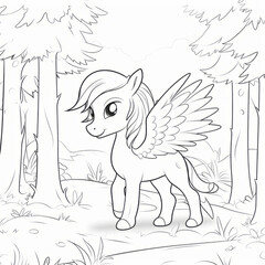 Coloring Page of Pegasus