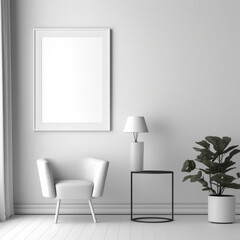 Clean High End Interior Empty Picture Frame