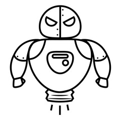 Outline of an isolated robot toy icon Vector
