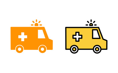 Ambulance icon set for web and mobile app. ambulance truck sign and symbol. ambulance car