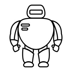 Outline of an isolated robot toy icon Vector