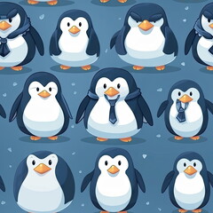 Obraz premium seamless Cartoon character of penguin