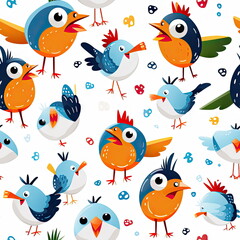Obraz premium seamless Cartoon character of bird