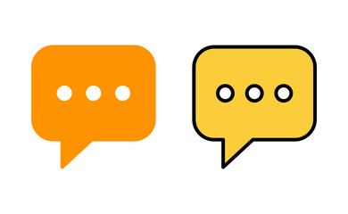 Chat icon set for web and mobile app. speech bubble sign and symbol. comment icon. message