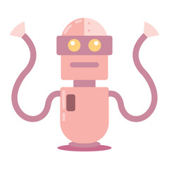 Isolated colored cute robot toy icon Vector