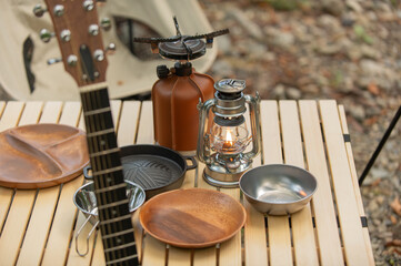 Obraz premium 清流とキャンプ