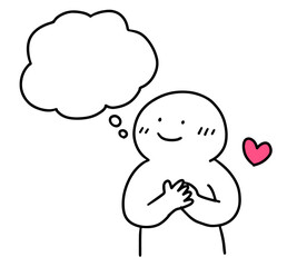 棒人間イラスト　好きなものを吹き出しで表現