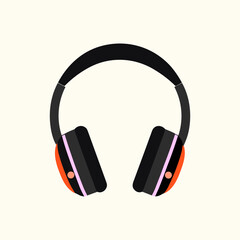 Headphones icon in flat design style vector Illustration