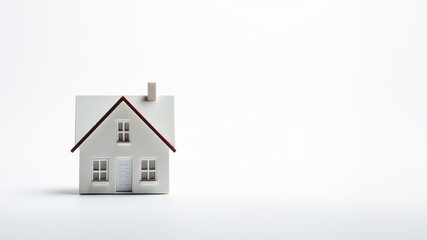 miniature house on white background. saving money and property investment concept
