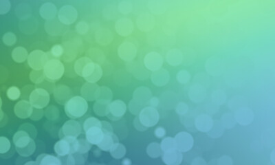 abstract illustration with green gradient background with blurry bokeh circles