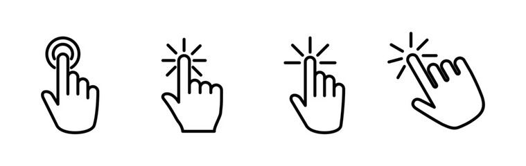 hand click icon vector. clicking finger icon. pointer icon