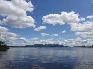 clouds over lake