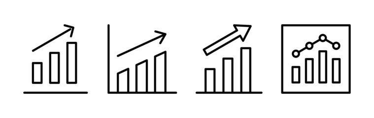 Growing graph Icon vector. Chart icon. Graph Icon