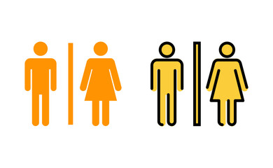 Toilet icon set for web and mobile app. Girls and boys restrooms sign and symbol. bathroom sign. wc, lavatory