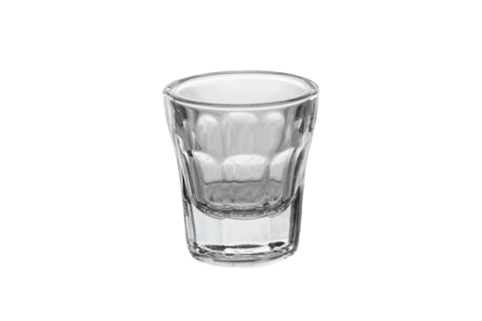 Glass of shot drink isolated on a transparent background