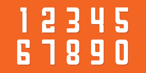 Simple vector creative color shapes' numerals. font alphabet vector illustrations.