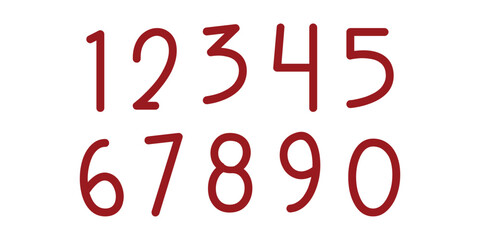 Number line set vector font alphabet, modern dynamic flat design with brilliant colorful for your unique elements design.