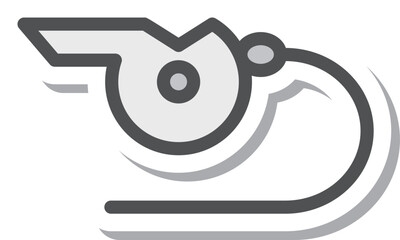 シンプルなスポーツ用品のステッカー単品アイコン　笛