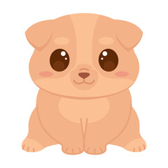Isolated cute happy dog character Vector