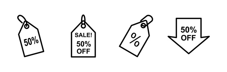 Discount icon vector. shopping tags. percentage icon
