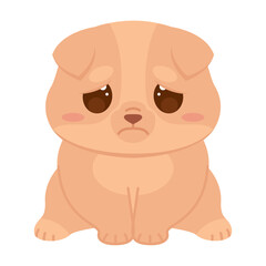 Isolated cute sad dog character Vector
