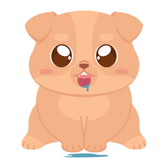 Obraz na płótnie Canvas Isolated cute happy dog character Vector
