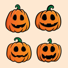 set of halloween pumpkins