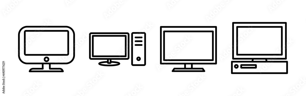 Poster computer icon vector. computer monitor icon.