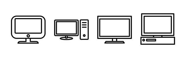 Computer icon vector. computer monitor icon.