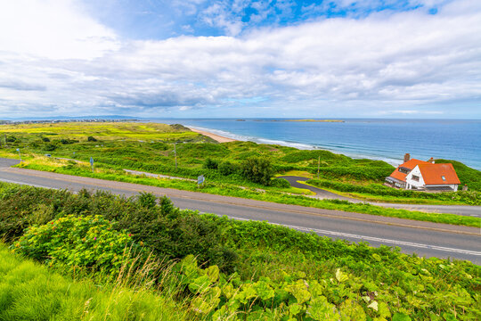 Whiterocks Beach is two mile sandy beach situated in a quiet cove below the cliffs of Northern Ireland's inspiring Causeway Coast, in Portrush, Northern Ireland. 