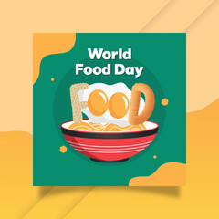 world food day with illustration a bowl and some food