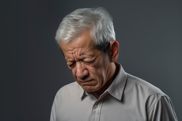 Senior man with stress face