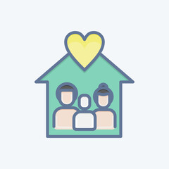 Icon Love Familys. related to Family symbol. simple design editable. simple illustration