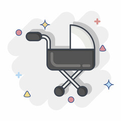 Icon Baby Carriage. related to Family symbol. simple design editable. simple illustration