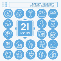 Icon Set Family. related to Love symbol. simple design editable. simple illustration