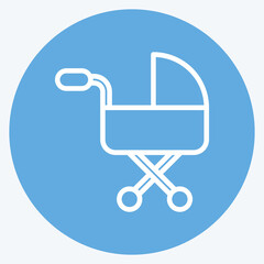 Icon Baby Carriage. related to Family symbol. Blue Eyes Style. simple design editable. simple illustration