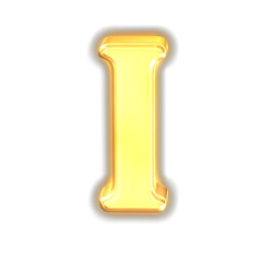 Symbol made of glowing gold. letter i