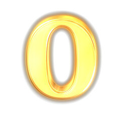 Symbol made of glowing gold. letter o