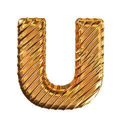 Ribbed gold symbol. letter u © oleg