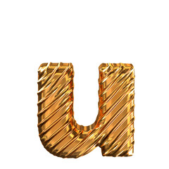 Ribbed gold symbol. letter u © oleg