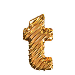 Ribbed gold symbol. letter t