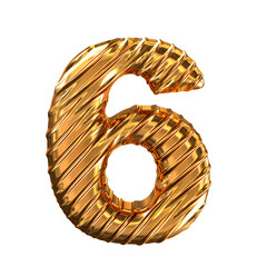 Ribbed gold symbol. number 6