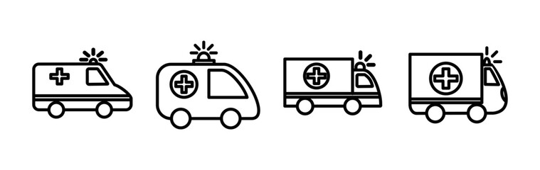 Ambulance icon vector. Ambulance car icon