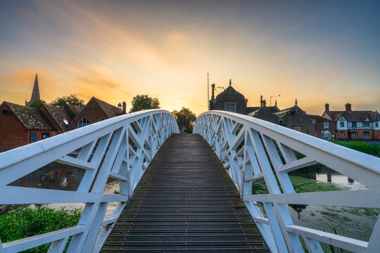 Chinese Bridge at sunrise in Godmanchester Cambridgeshire England