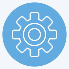 Icon Gear. related to Car Service symbol. Blue Eyes Style. repairin. engine. simple illustration