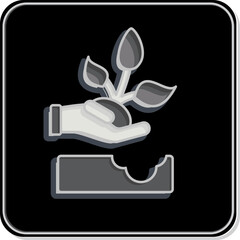 Icon Replant. related to Environment symbol. Glossy Style. simple illustration. conservation. earth. clean